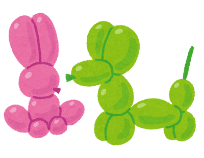 バルーンアートのうさぎ2匹