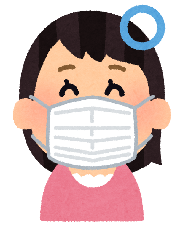 正しくマスクをつけている女性