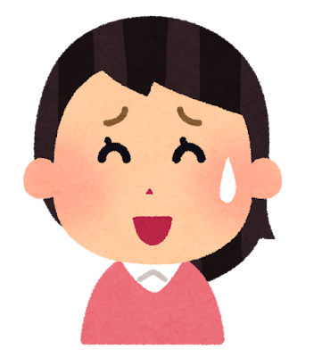 顔から汗を垂らして困っている女性