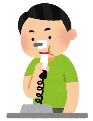 肺活量を測っている男性