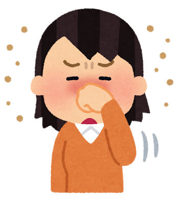 花粉で鼻がムズムズしている女性