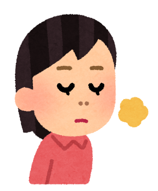 空気中の臭いを確認している女性