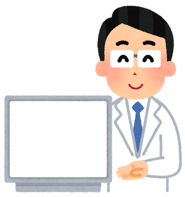 モニターをこちらに見せている医師